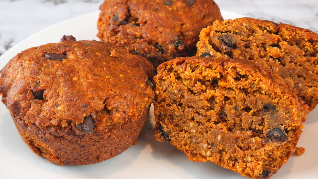 Vegan Keto Pumpkin Choc Chip Muffins